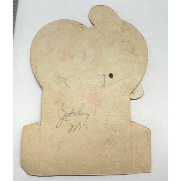 Vintage 1940s Valentine Greeting Card Chef Dish Mechanical 6.5" Diecut - Picture 2 of 4